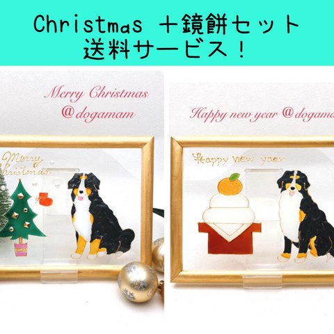 DOG.AM　2枚セットで送料無料！！クリスマスツリー&鏡餅　バーニーズ