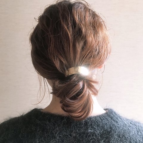 【送料無料】ヘアピアス  ポニーフック　真鍮(ゴールド色)縦約1.5㎝