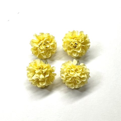 【4個】ミニミニピンポンマム  クリームイエロー  造花