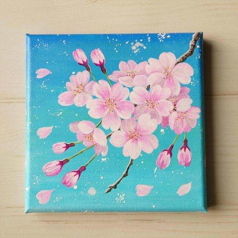 ミニ絵画　「桜」