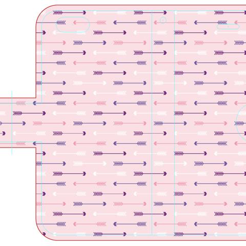 新品送料無料 iPhoneケース 手帳型 カラフルな矢 ピンク