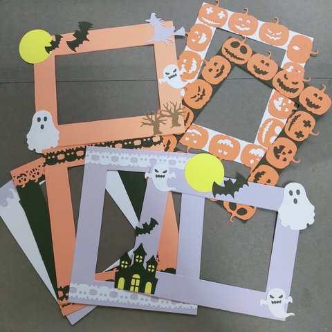 ハロウィン　ダイカット　フレームとコメントカード