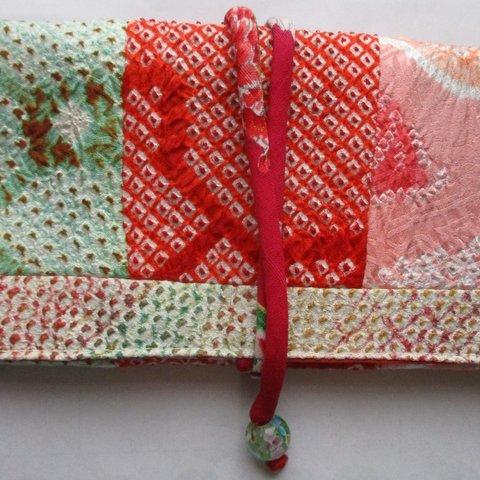 ６９１７　絞りの羽織で作った和風財布・ポーチ　＃送料無料