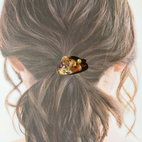 ぷくころん、レジンお花ヘアゴム❣