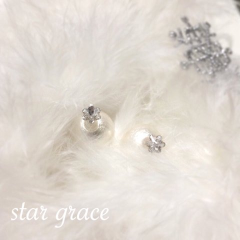 snow cristal＊雪の結晶ピアス