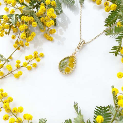flowerJewelry necklace 「mimosa」