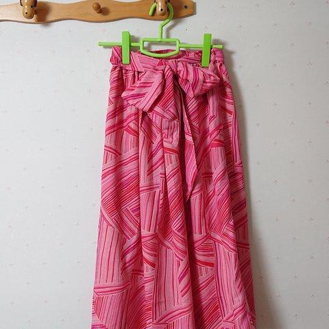 ギャザースカート～赤の前リボン～