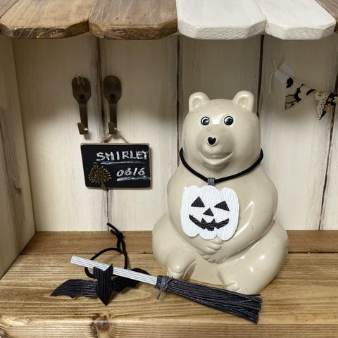 しろくま貯金箱  ハロウィン　モノトーン　3点セット