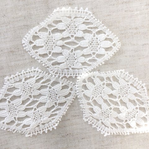 5枚＊和風お花モチーフのコットンパーツ  Flower cotton lace parts 5pcs (Japanese style pattern)
