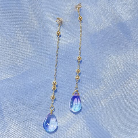 紫陽花　水玉　ピアス