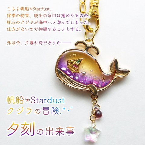 【受注製作】帆船✩Stardust クジラの冒険.*･ﾟ夕刻 バッグチャーム