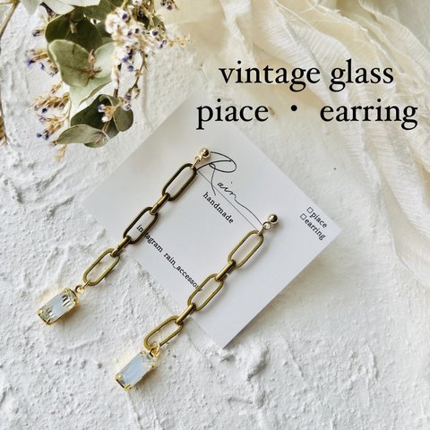 vintage glass piace・earring