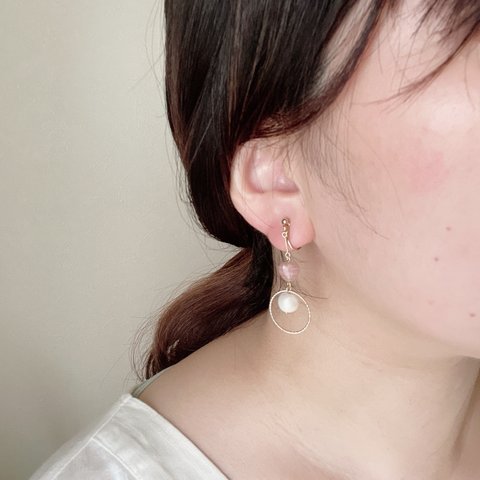 heart pearl yura earring