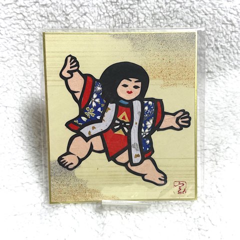 【切り絵】端午の節句　こどもの日　金太郎　ミニ色紙