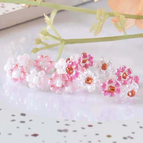 【期間限定】桜モチーフのお花の指輪セット
