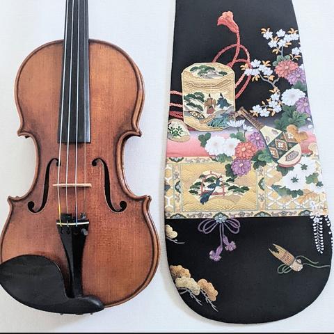 貝桶と和楽器 /silk violin blanket/ シェル型 バイオリンケースマット