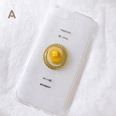 ふわふわ ホットケーキ バター スマホリング ハンドメイド iphoneケース