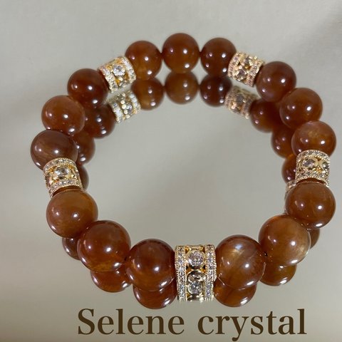 プラジオクレースムーンストーン　ブレスレット　希少　おすすめ　Selene crystal