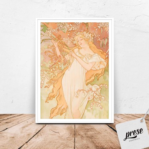 アルフォンス・ミュシャ Alphonse Mucha Les Saisons2 アールヌーヴォー チェコの芸術家 ポスター 2L A5 A4 A3 B3 A2 B2 A1 サイズ おしゃれ インテリア