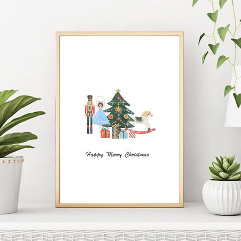 【クリスマスと人形】アートポスター  