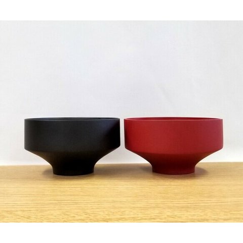 SoliD.Bowl Edge-エッジ- ボウルペアセット BK×RD【箱入り】【木製】【北欧】 汁椀 お椀