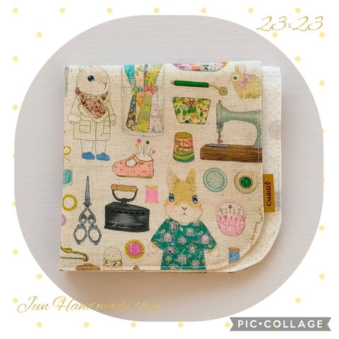 通気性の良いハンカチ＊ユキエモン22Fabric♡ドレスメーカー❁キナリ＊上品キレイ＊生地糸国産　ガーゼハンカチ