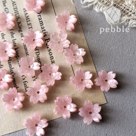 【12pcs】桜 サクラ 花 フラワー樹脂ビーズ ピンク
