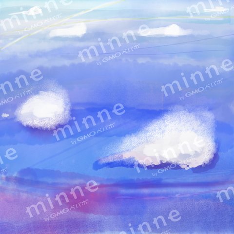 「雲と空」の水彩画