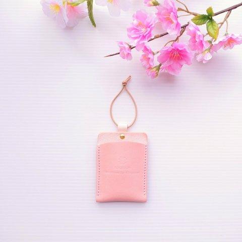 ✻　ヌメ革　✻　お守りケース　（スマートキーケース）＊ＲＯＵＴＥ８３のオリジナル桜ピンク＊　～ＲＯＵＴＥ83～　✻㉜✻