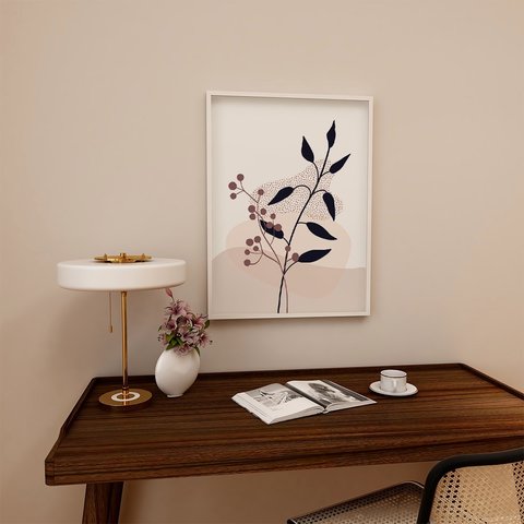 花と葉のポスター　/ i1450 / 大人可愛い　ボタニカル　アートポスター