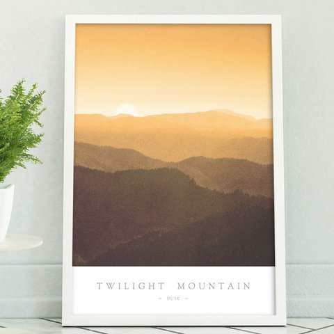 アートポスター / Twilight mountain-dusk-  おしゃれインテリア・北欧、モノトーン好きの方に☆