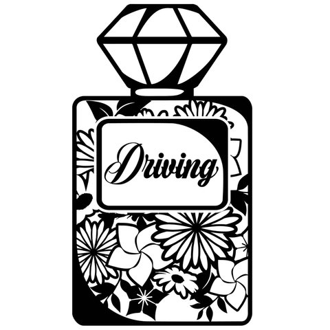 カッティングシート 香水 driving 花 カー ステッカー 車外アクセサリー