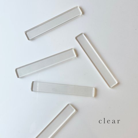 【 4pcs clear  #7-8 】アクリルロングパーツ マーブル/アクリル/軽素材/アクリル/透明感/ヘアアクセ/アレンジ/デコパーツ/シェル風/長方形/ニュアンス