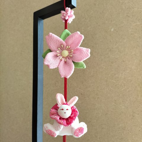 春のつるし飾り　桜　うさぎ　春🌸お値下げしました🌸