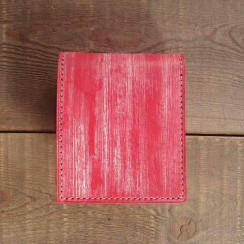 二つ折り財布 box-a 赤ワックス