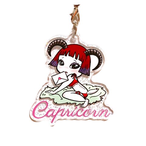 12星座 ラメ入りキーホルダー Capricorn 山羊座