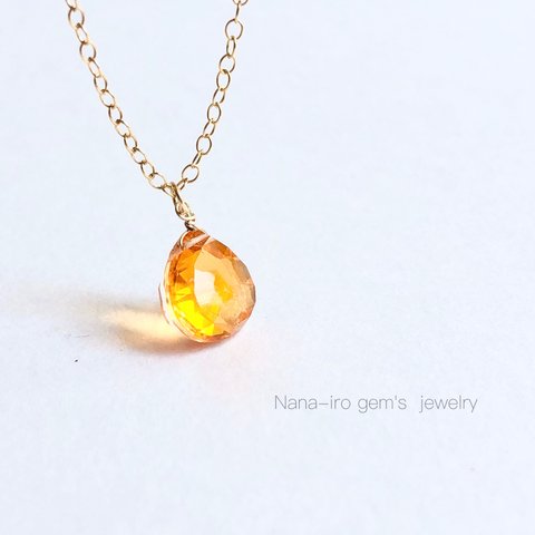 14kgf orange tripletcrystal necklace