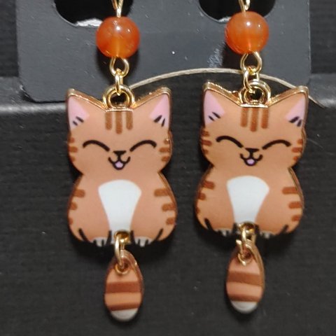 【ハンドメイド】猫ちゃん イヤリング