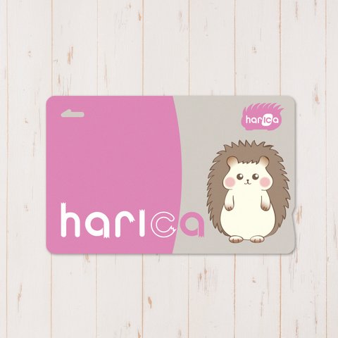 はりねずみのICｶｰﾄﾞｽﾃｯｶｰ【harica】ピンク