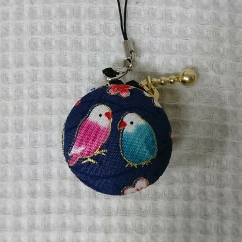 インコ柄のマカロンコインケース【3.5ｃｍ】 