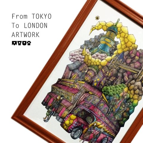 《From TOKYO To LONDON ARTWORK》※複製画※額縁付き※