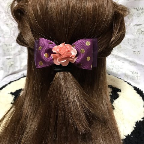 パープル ヘアゴム