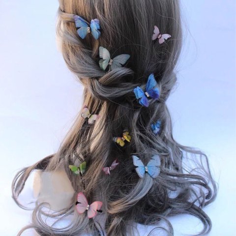 新色追加済✨選べる37色✨5cm蝶 ヘアクリップ ✨結婚式✨二次会✨ウェディング