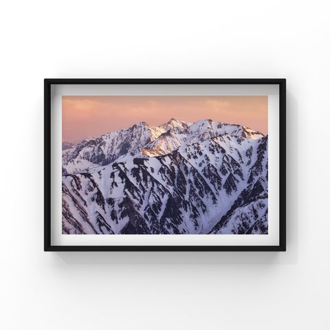 山岳風景写真 〜暮雪の後立山〜 （後立山連峰･北アルプス･雪山･登山／送料無料）