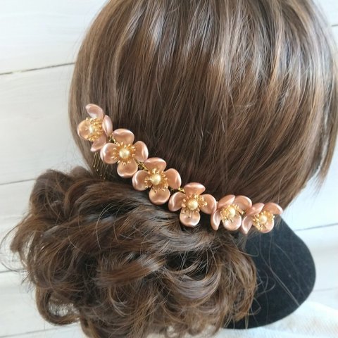 フラワーヘアコーム