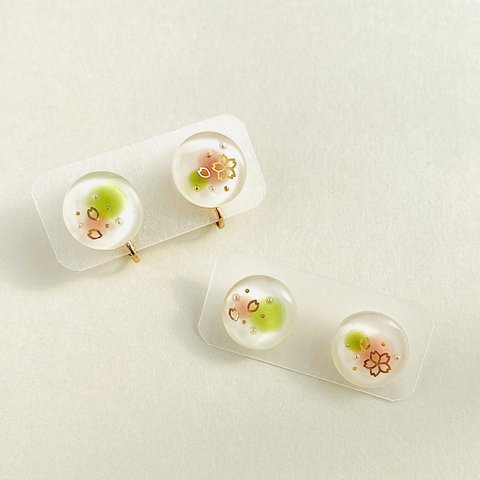 ❀ 桜 ❀ 春色 ひとつぶ イヤリング / ピアス