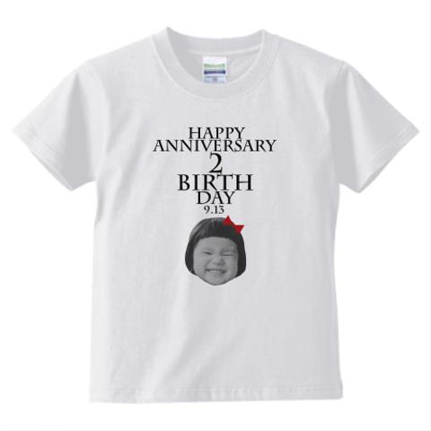 Kids お誕生日Tシャツ(モノクロ)