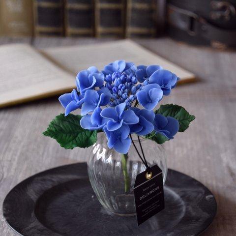 ◆粘土のお花◆ ガクアジサイ　ブルー　A979