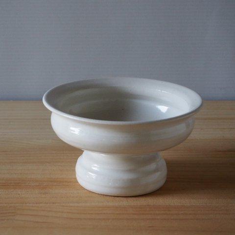 コンポート皿(白)⑦  食器  乳白釉 白土