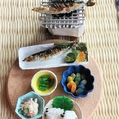 秋刀魚定食（ミニチュアフード)